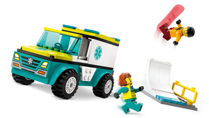 LEGO City 60403 Emergency Ambulance and Snowboarder - Brick Store