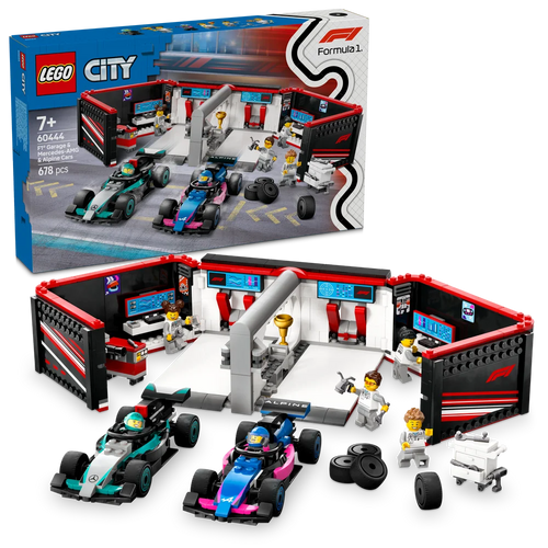 LEGO City 60444 F1 Garage & Mercedes-AMG & Alpine Cars - Brick Store