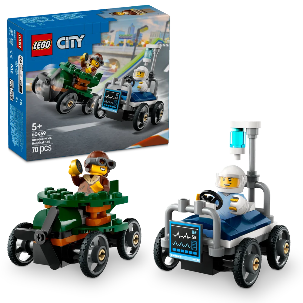 LEGO City 60459 Aeroplane vs. Hospital Bed Race Car Pack - Brick Store