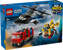 Load image into Gallery viewer, LEGO City 60462 Helicopter, Fire Engine &amp; Submarine Remix - Brick Store