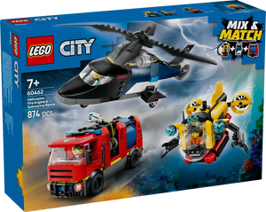 LEGO City 60462 Helicopter, Fire Engine & Submarine Remix - Brick Store