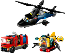 Load image into Gallery viewer, LEGO City 60462 Helicopter, Fire Engine &amp; Submarine Remix - Brick Store