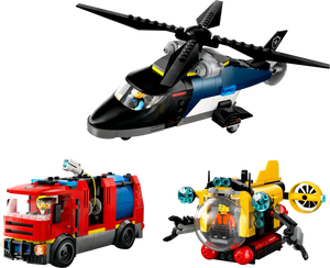 LEGO City 60462 Helicopter, Fire Engine & Submarine Remix - Brick Store