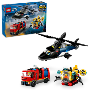 LEGO City 60462 Helicopter, Fire Engine & Submarine Remix - Brick Store
