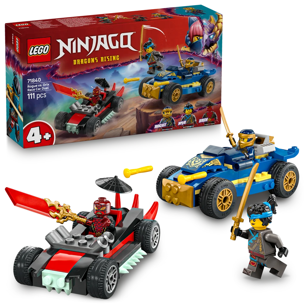 LEGO NINJAGO 71840 Rogue vs. Drix Race Car Duel