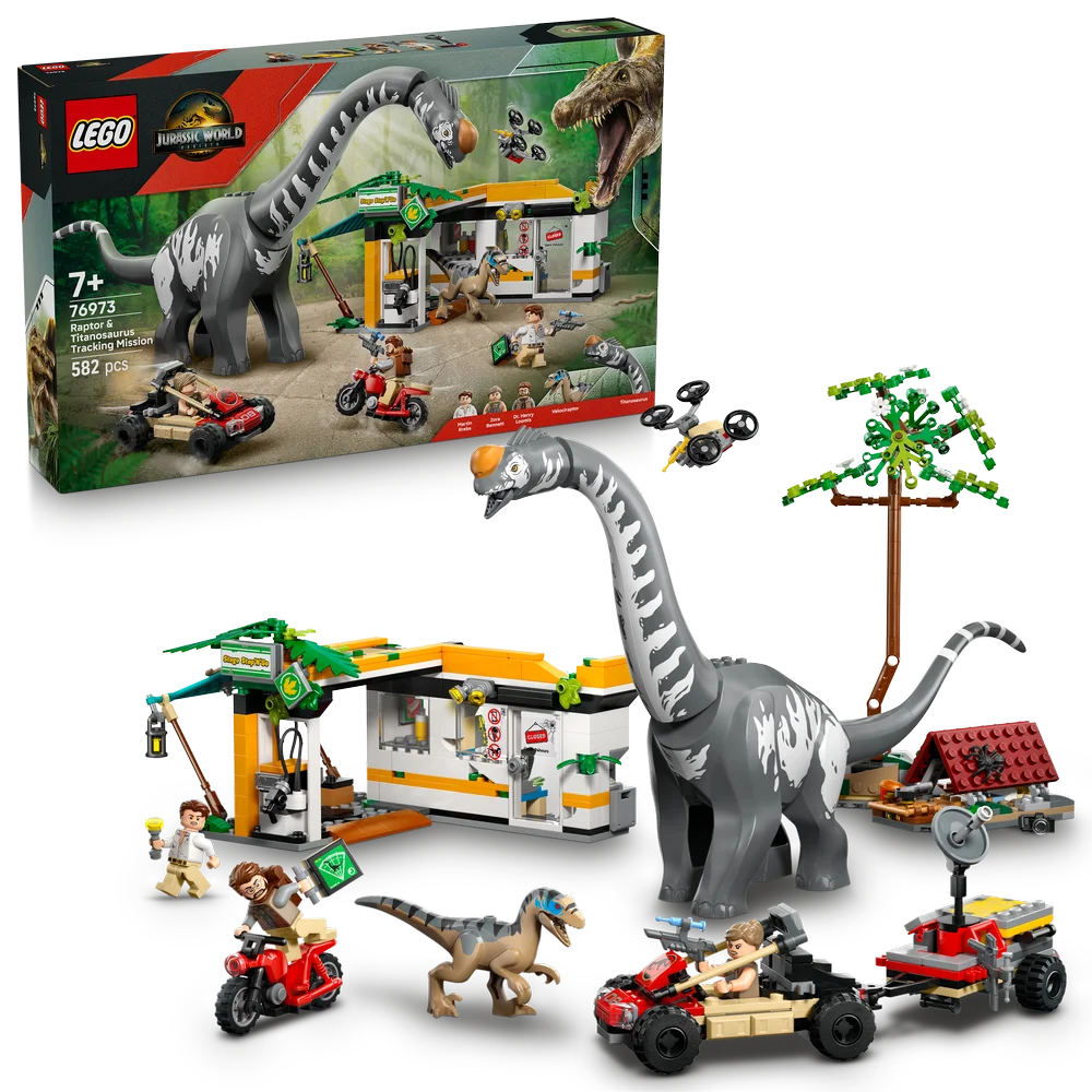 LEGO Jurassic World 76973 Raptor & Titanosaurus Tracking Mission