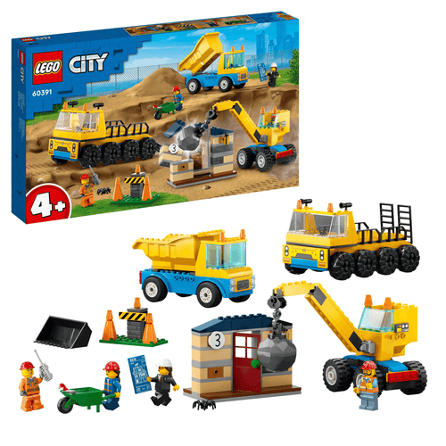 LEGO City 60391 Construction Trucks and Wrecking Ball Crane - Brick Store
