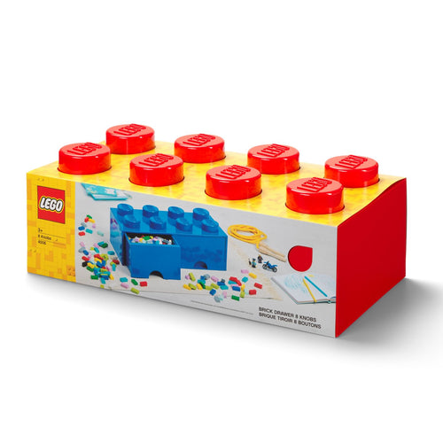 LEGO Desk Drawer 8 Knob Red