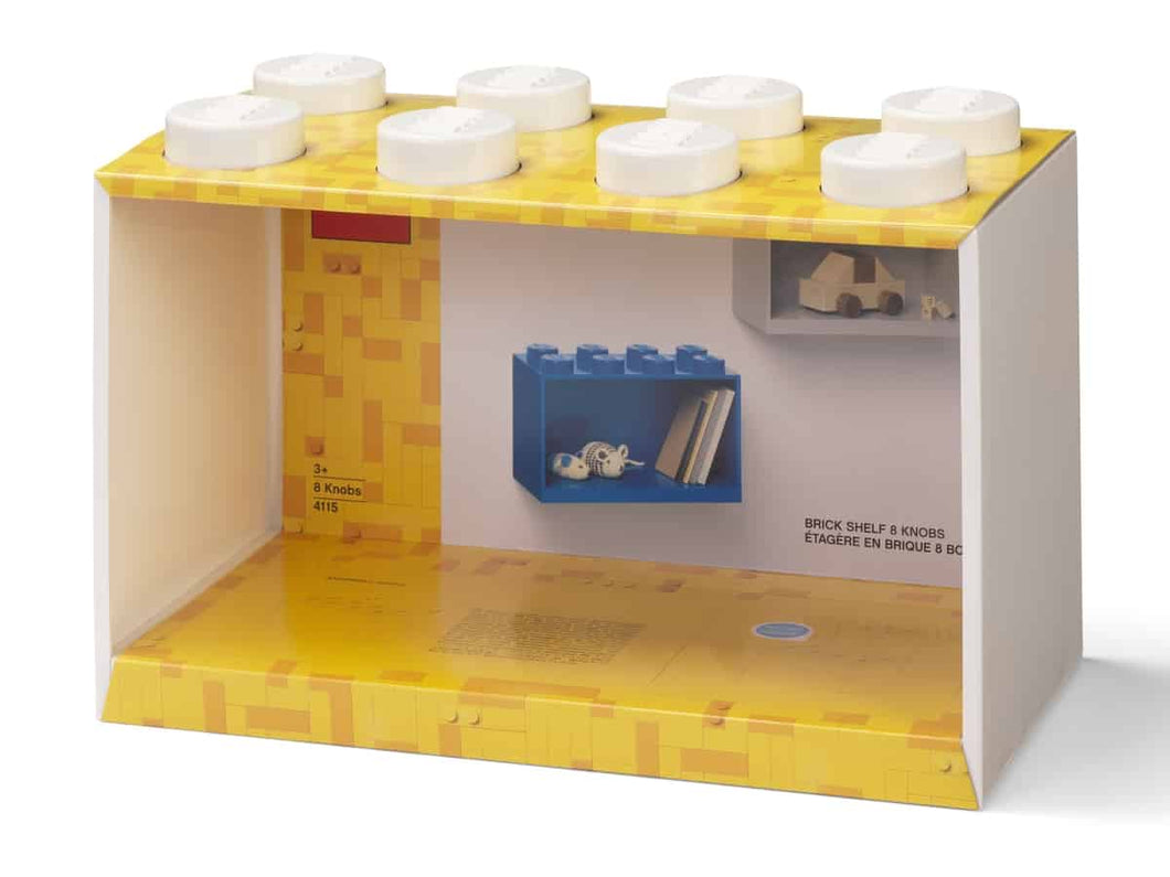 LEGO Brick Shelf 8 Knobs White
