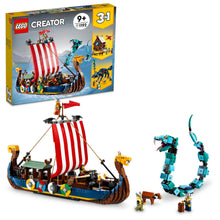 Load image into Gallery viewer, LEGO Creator 3-in-1 31132 Viking Ship and the Midgard Serpent - Brick Store