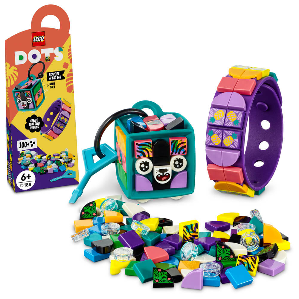 LEGO DOTS 41945 Neon Tiger Bracelet & Bag Tag - Brick Store