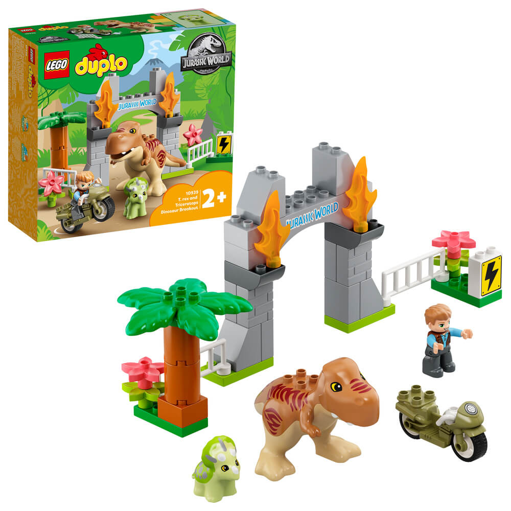 LEGO DUPLO 10939 T. rex and Triceratops Dinosaur Breakout - Brick Store